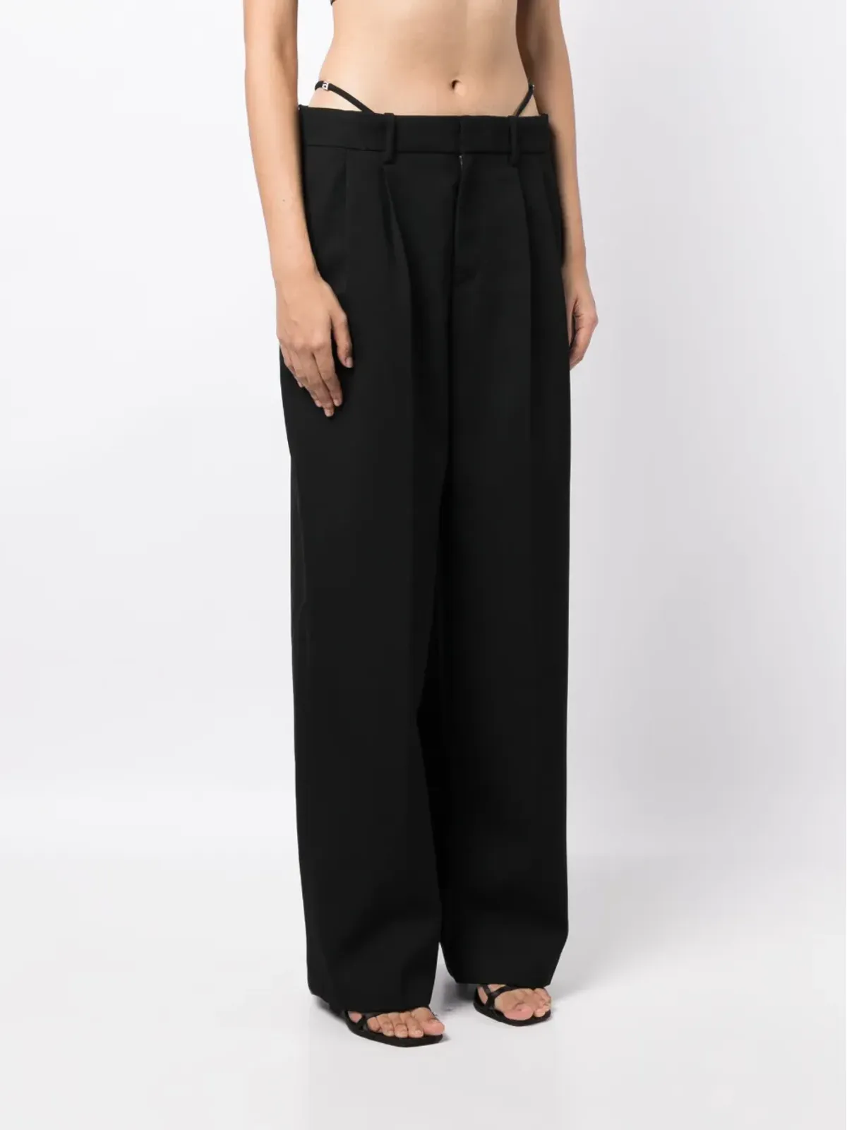 Alexander Wang ロゴ入りレイヤード・ワイドレッグパンツ - 画像3