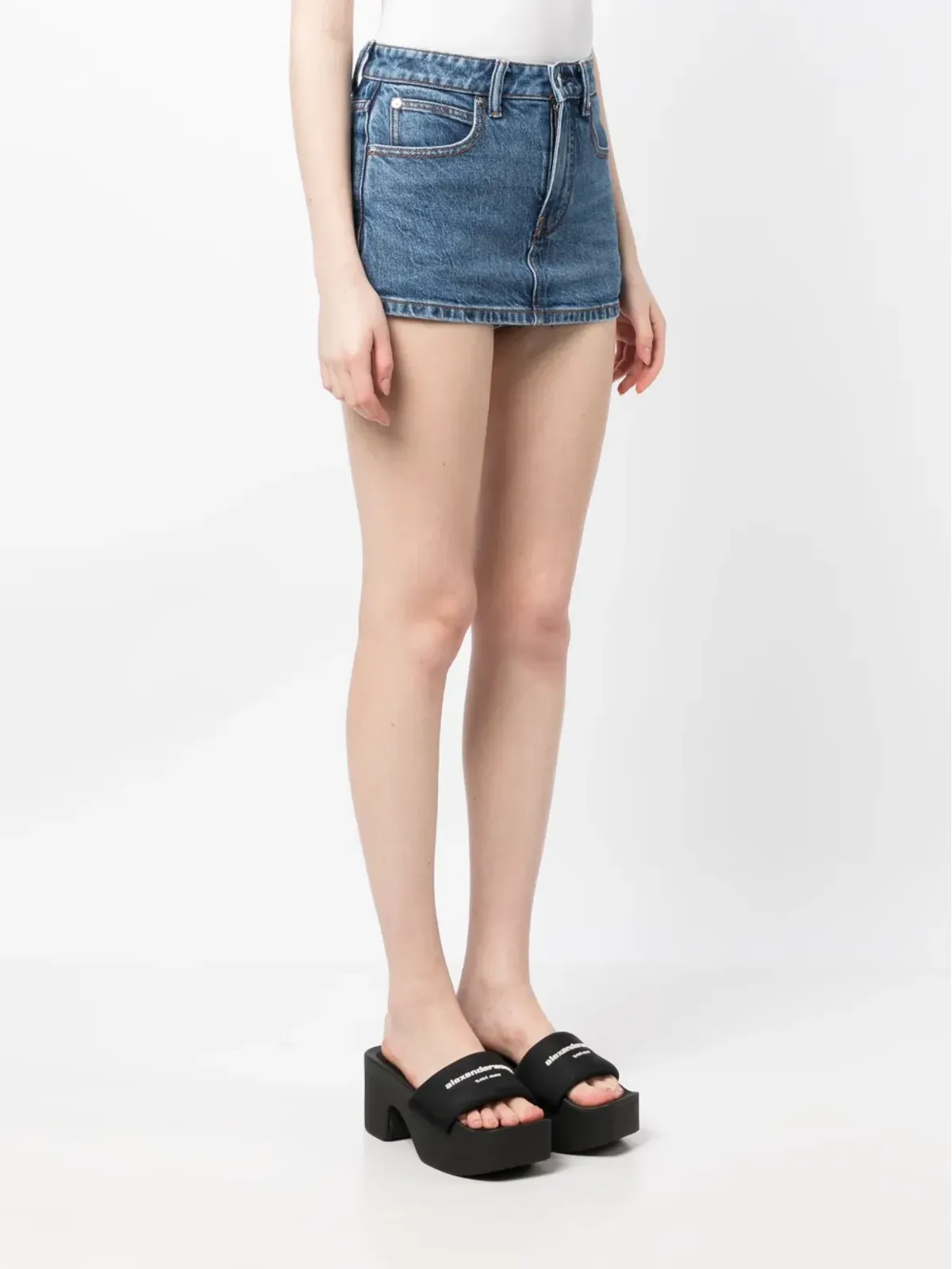 Alexander Wang ミッドライズデニムスコート - 画像3