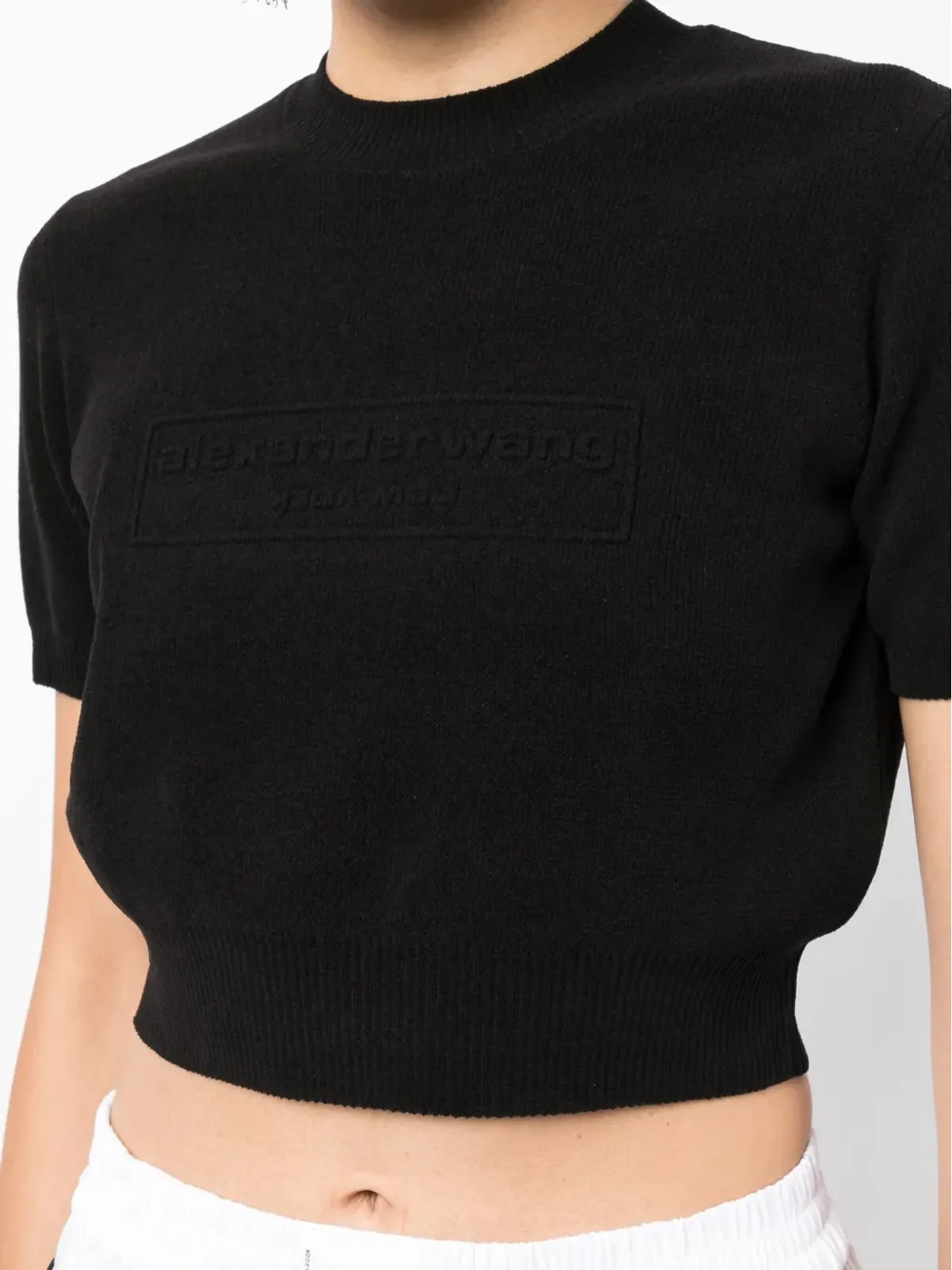 Alexander Wang ロゴエンボス クロップドニットトップ - Black - 画像5