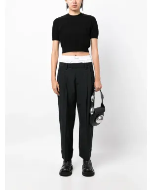 Alexander Wang ロゴエンボス クロップドニットトップ - Black - サムネイル2