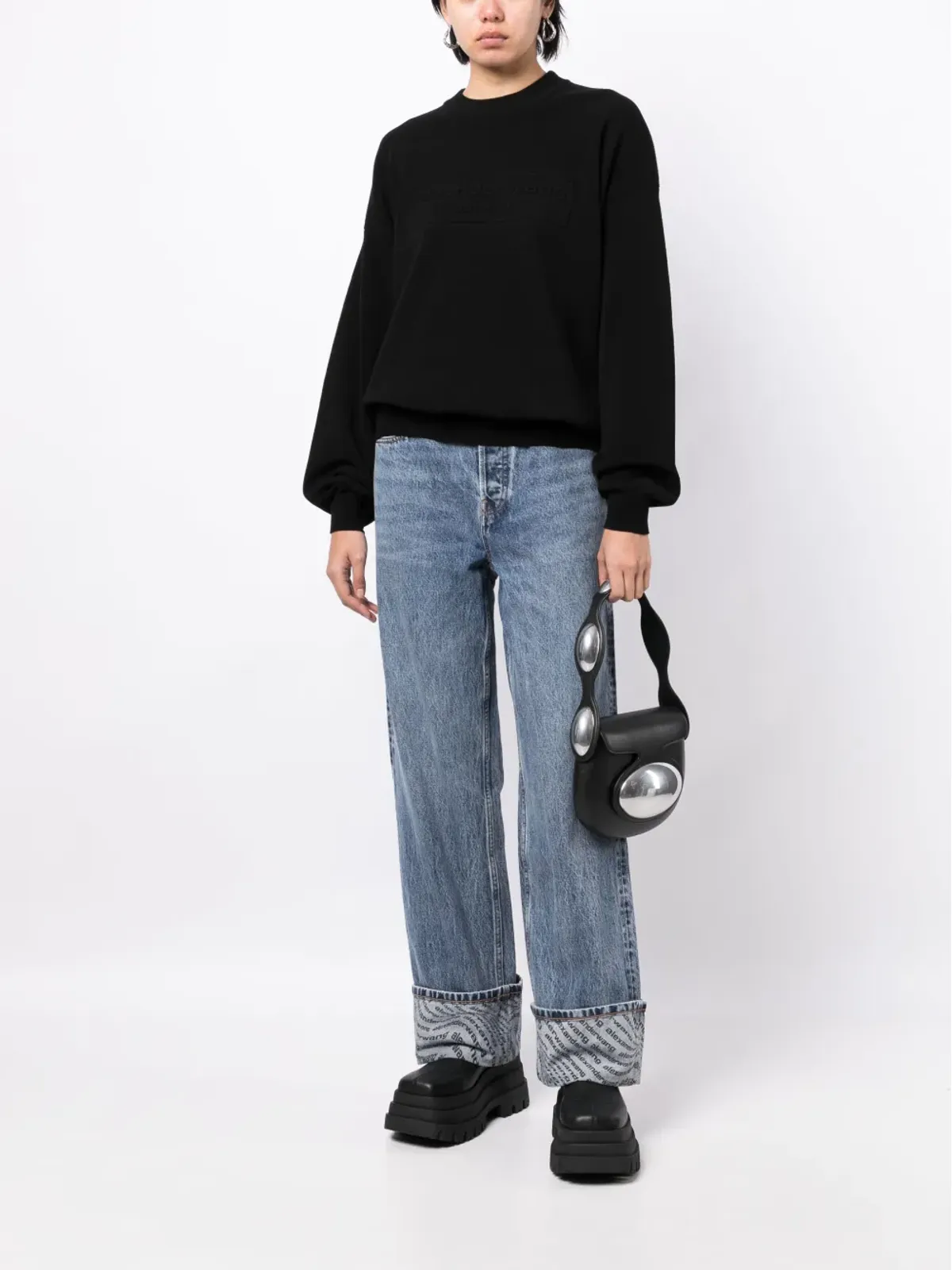 Alexander Wang ロゴ刺繍リブニットセーター - 画像2