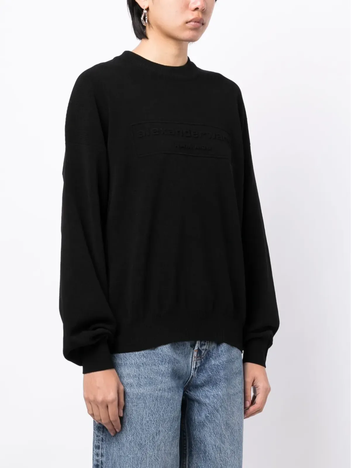 Alexander Wang ロゴ刺繍リブニットセーター - 画像3