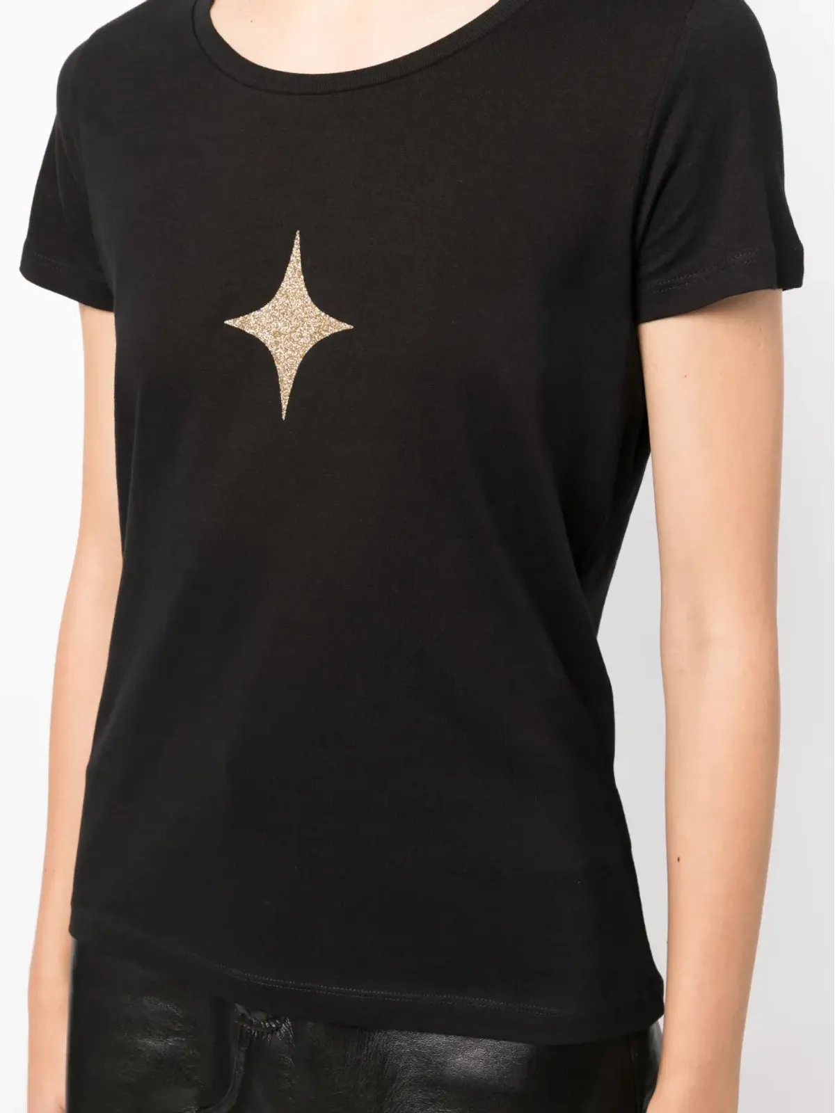 Madison.Maison 星柄コットンジャージーTシャツ（ブラック） - 画像5