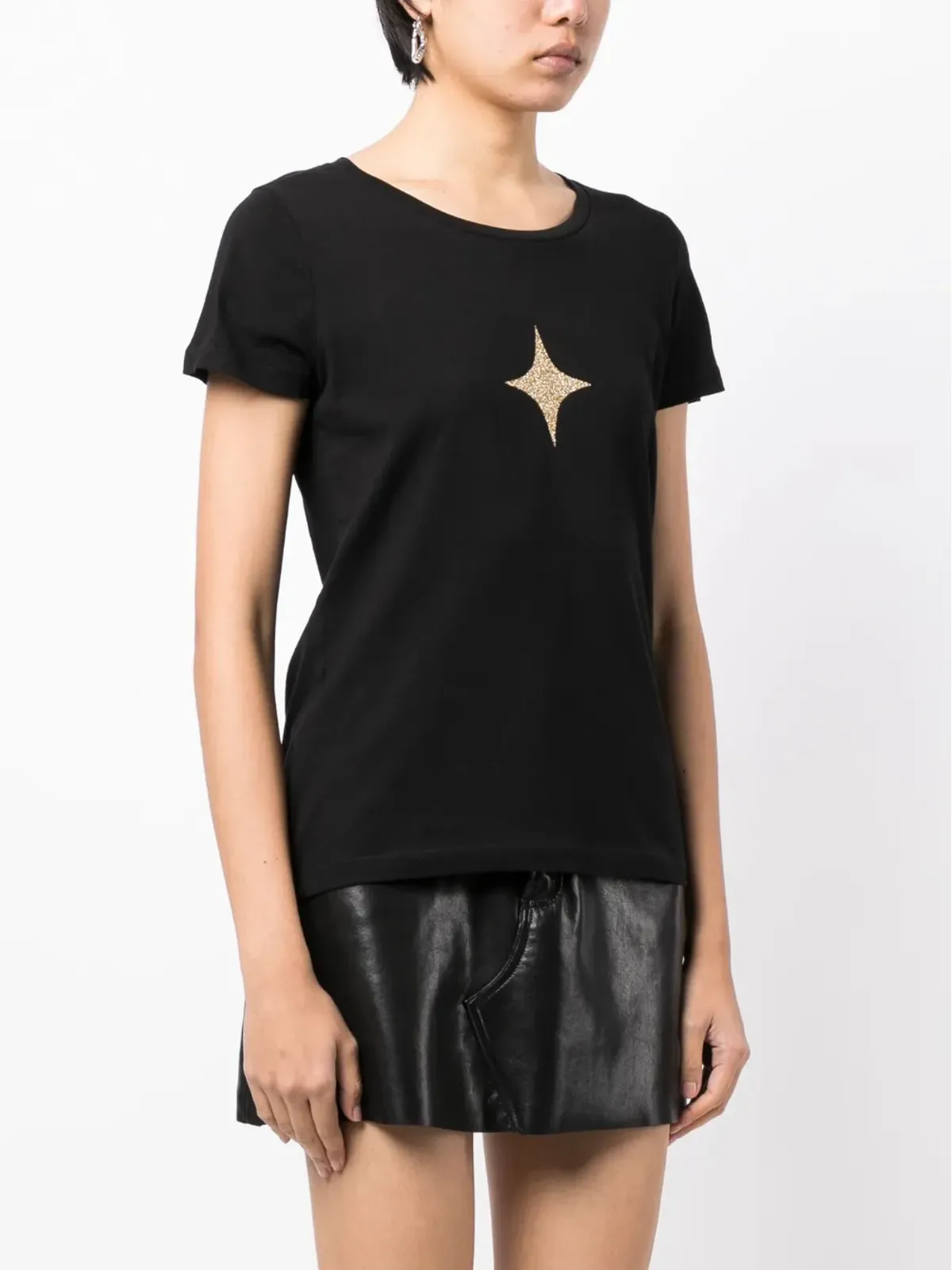Madison.Maison 星柄コットンジャージーTシャツ（ブラック） - 画像3