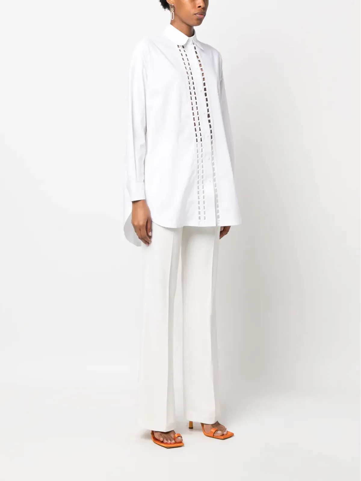 Ermanno Scervino 刺繍入りコットンシャツ - ホワイト - 画像3