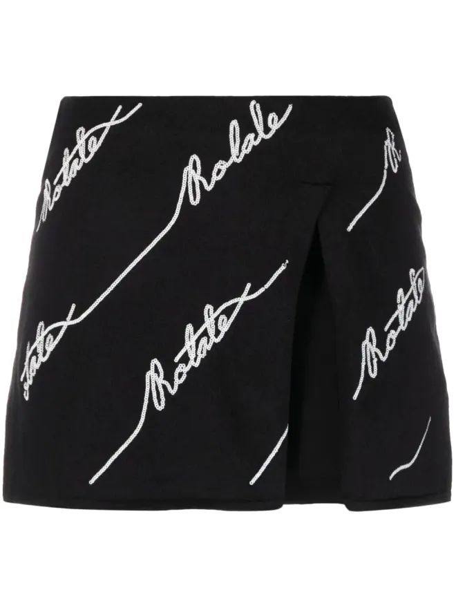 ROTATE BIRGER CHRISTENSEN ROTATE BIRGER CHRISTENSEN ロゴ付きニットミニスカートの商品画像