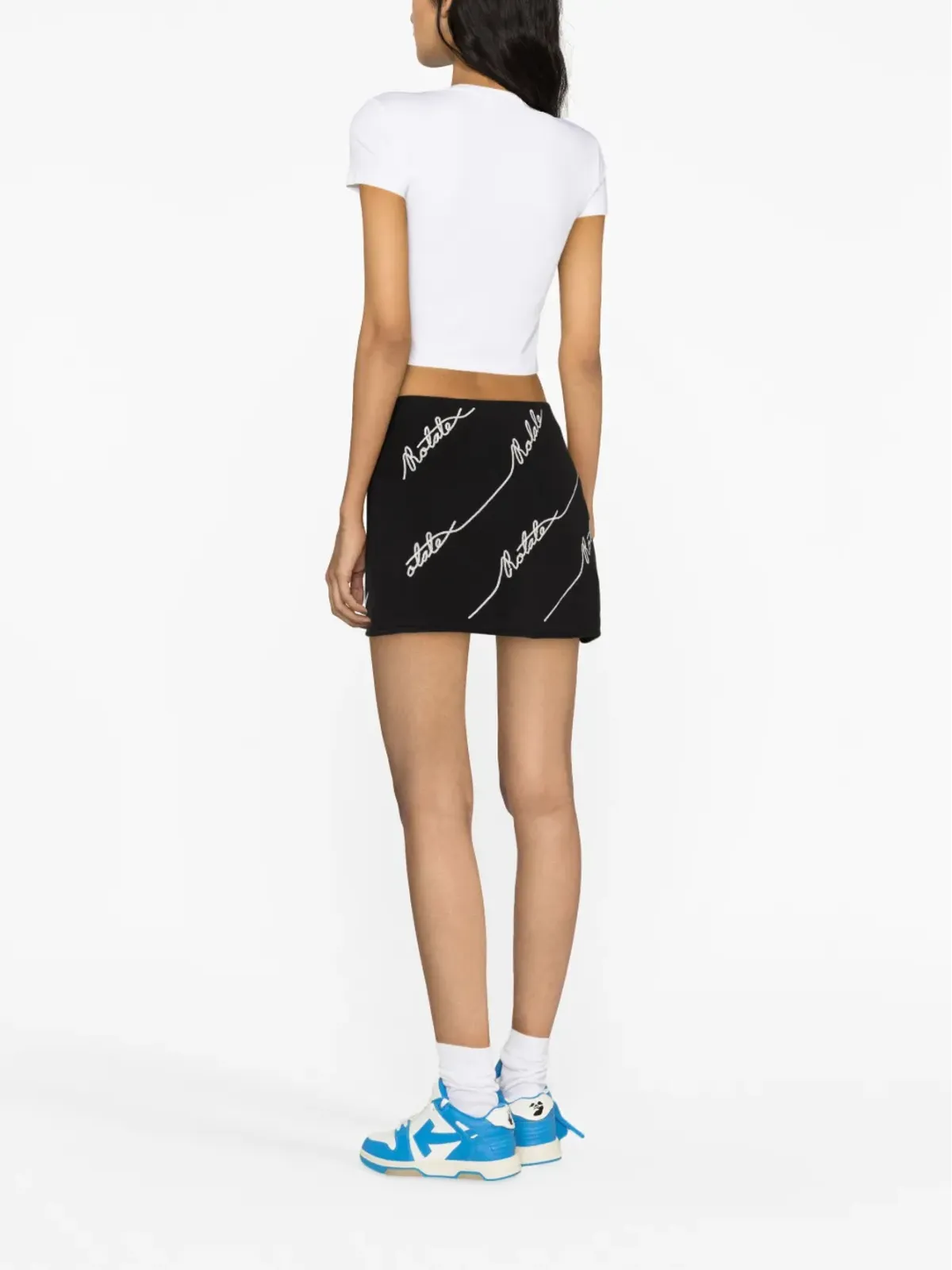 ROTATE BIRGER CHRISTENSEN ロゴ付きニットミニスカート - 画像4