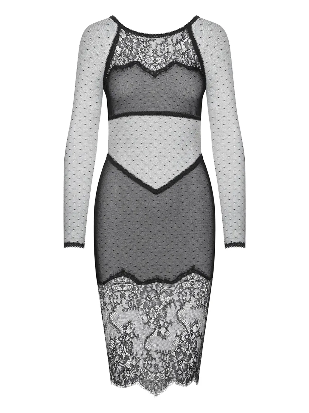Maison Close インスピレーション Divine 花柄レースのドレス ブラック - 画像1