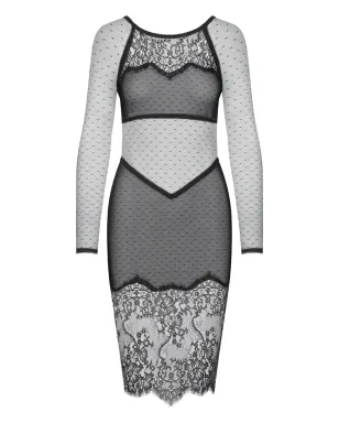 Maison Close インスピレーション Divine 花柄レースのドレス ブラック - サムネイル1
