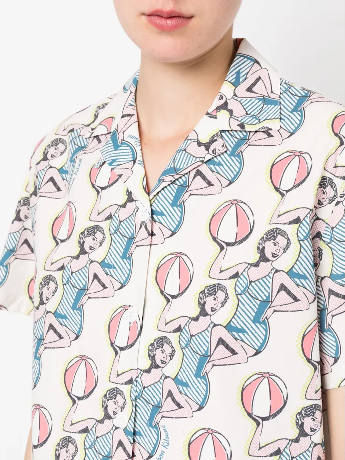 Maison Kitsuné グラフィックプリント コットンシャツ - ニュートラルカラー - 画像5