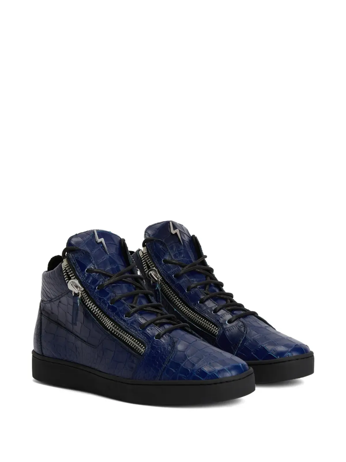 Giuseppe Zanotti クリス クロコダイルエフェクト ミッドトップ スニーカー - 画像2