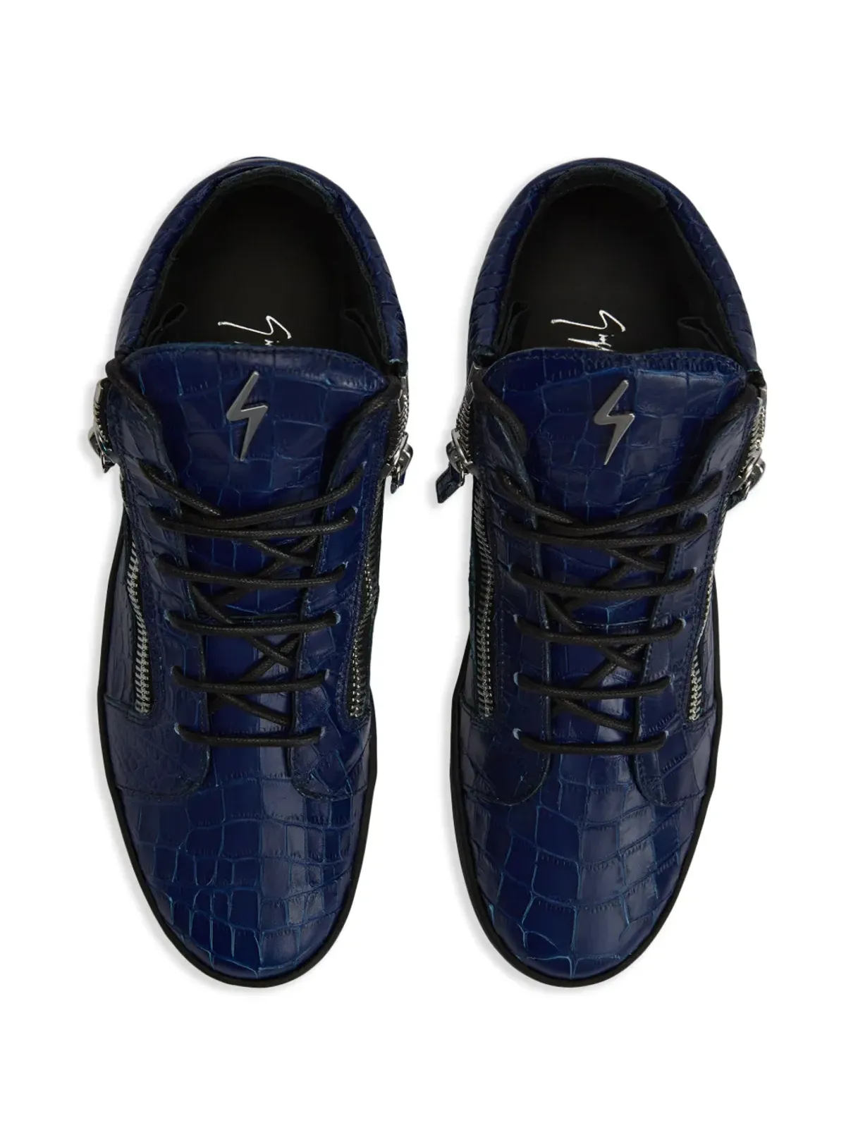 Giuseppe Zanotti クリス クロコダイルエフェクト ミッドトップ スニーカー - 画像4