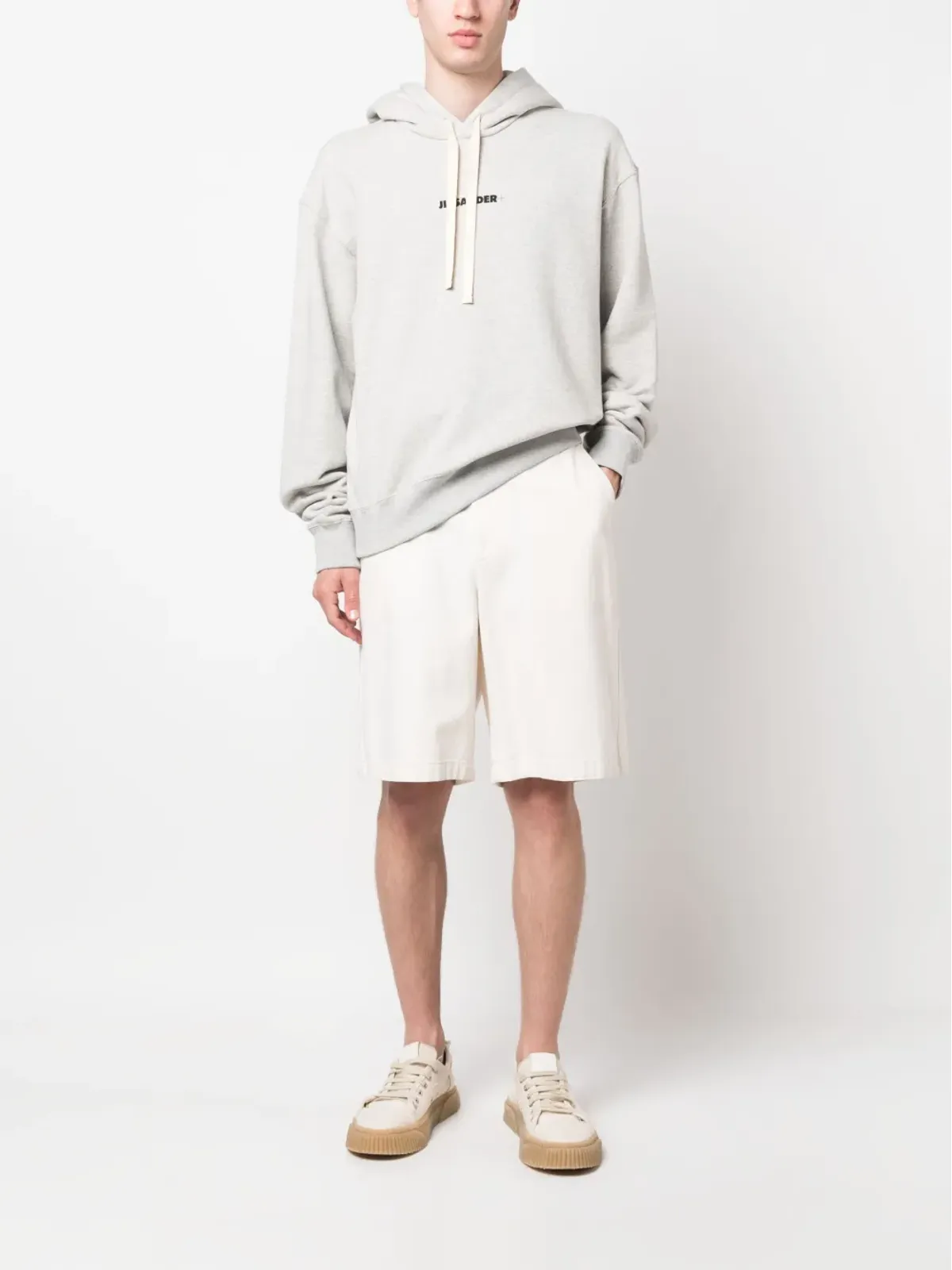 Jil Sander ロゴプリント コットン パーカー - 画像2