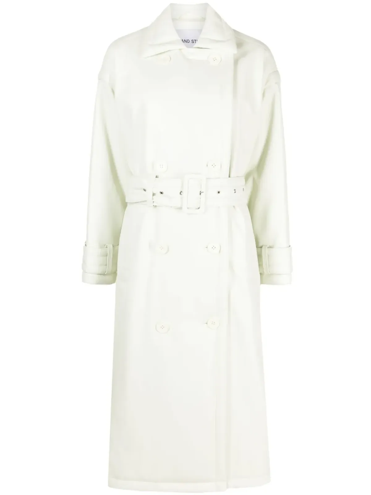 STAND STUDIO Emily double-breasted belted trench coat - Green - 画像1