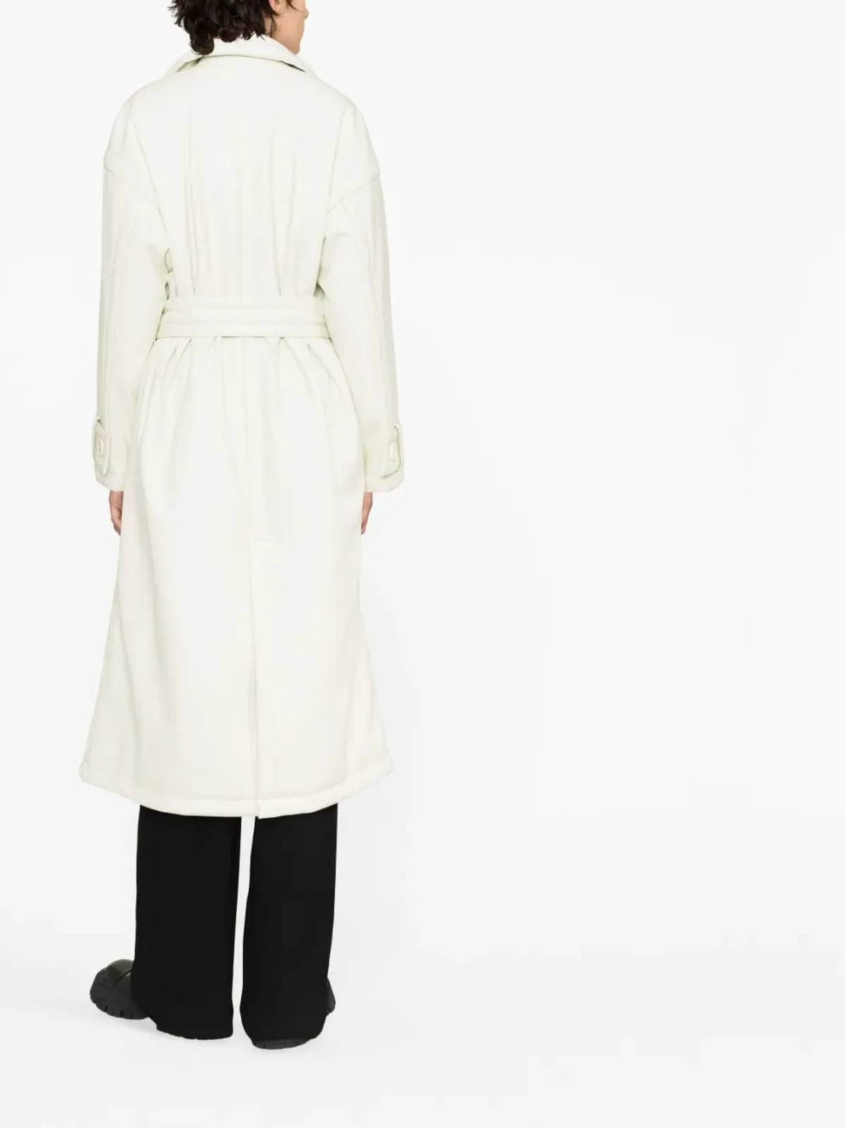 STAND STUDIO Emily double-breasted belted trench coat - Green - 画像3