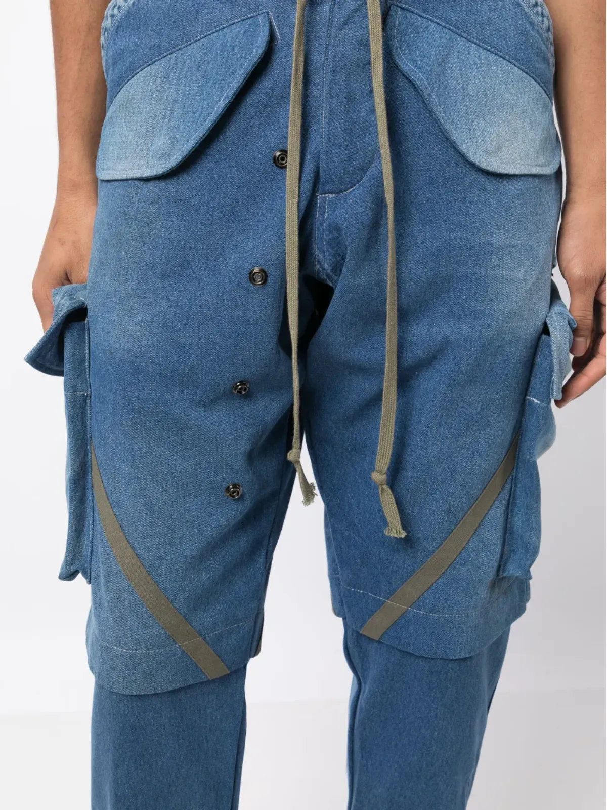 Greg Lauren パネルド テーパードジーンズ - 画像5