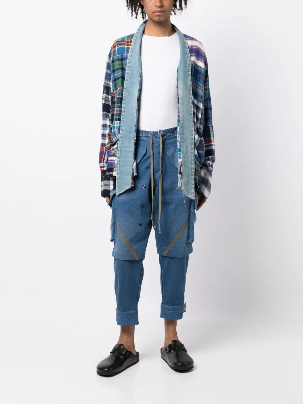 Greg Lauren パネルド テーパードジーンズ - 画像2
