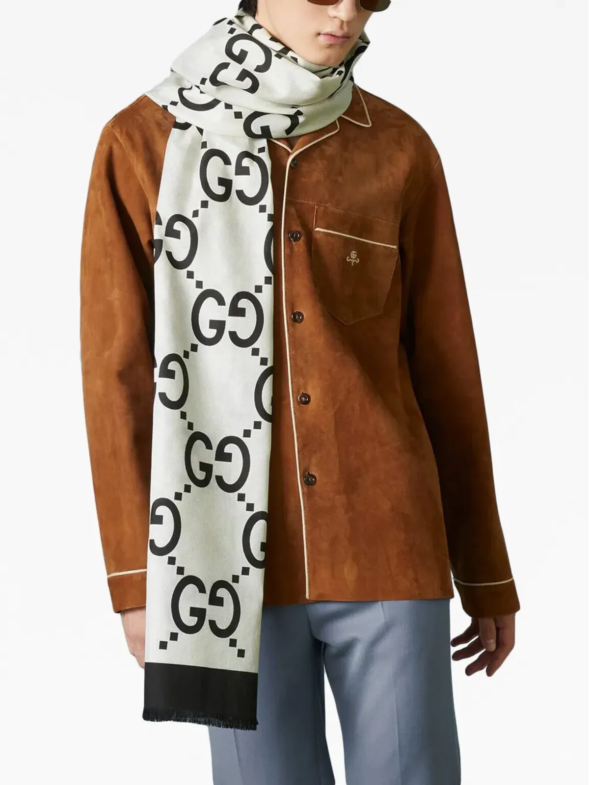 Gucci GGオールオーバーロゴ シルクスカーフ - 画像3