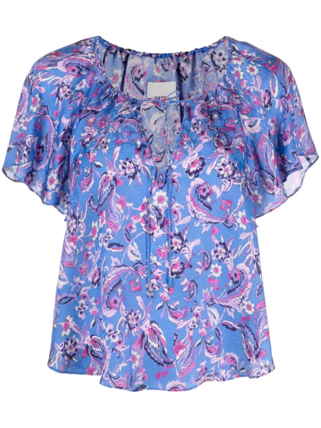Isabel Marant ISABEL MARANT ペネロペ 花柄プリント ブラウス ブルーの商品画像