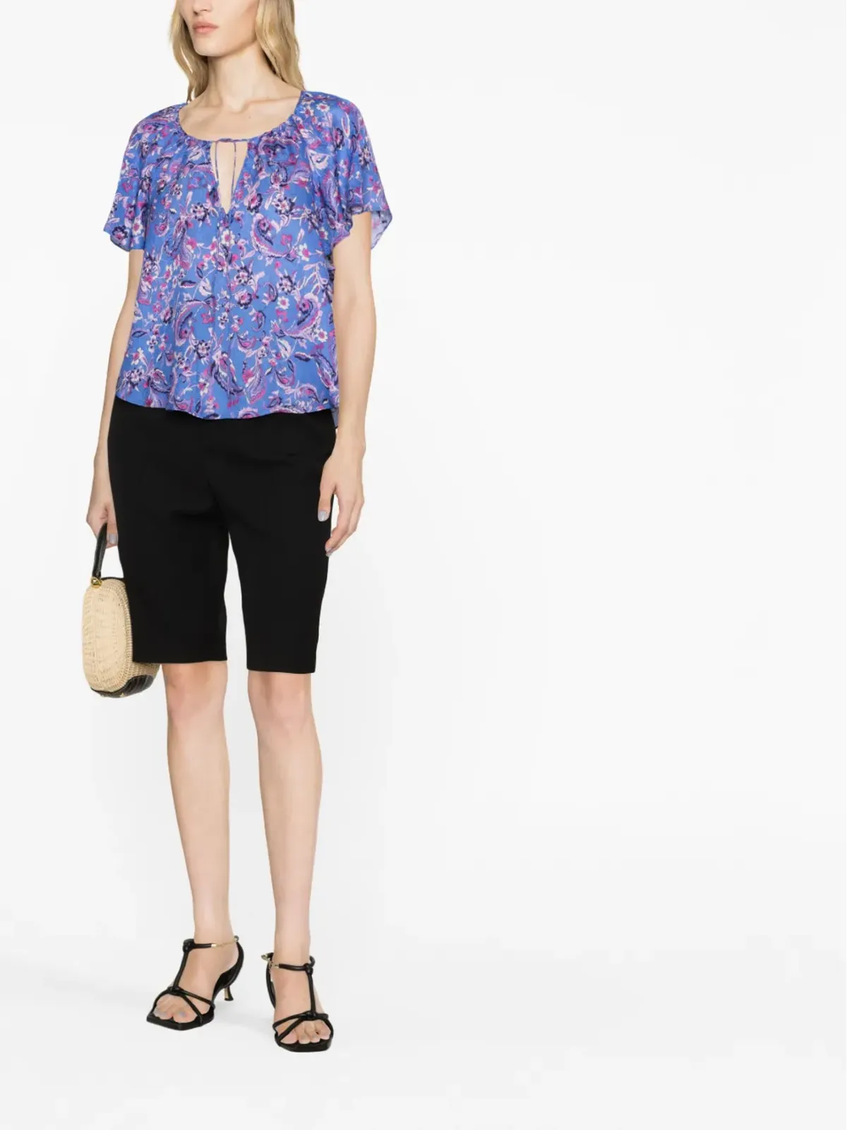 ISABEL MARANT ペネロペ 花柄プリント ブラウス ブルー - 画像2