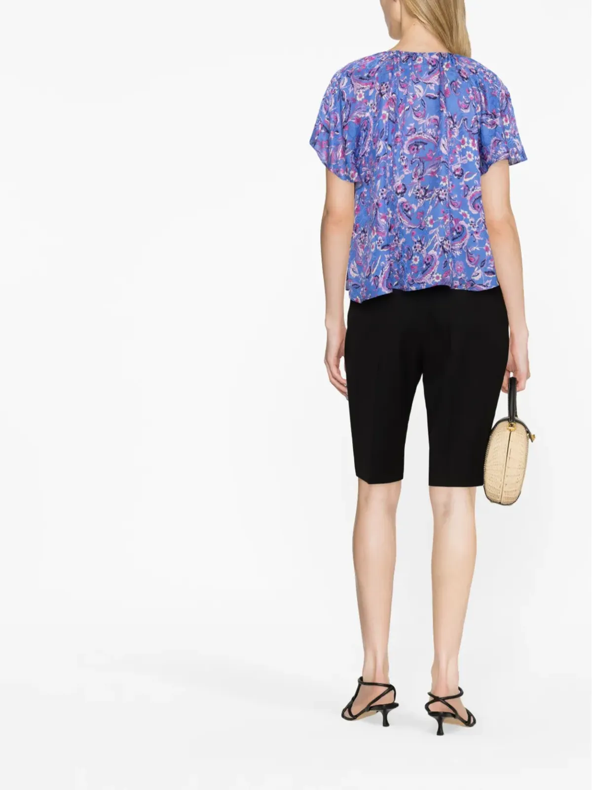 ISABEL MARANT ペネロペ 花柄プリント ブラウス ブルー - 画像3