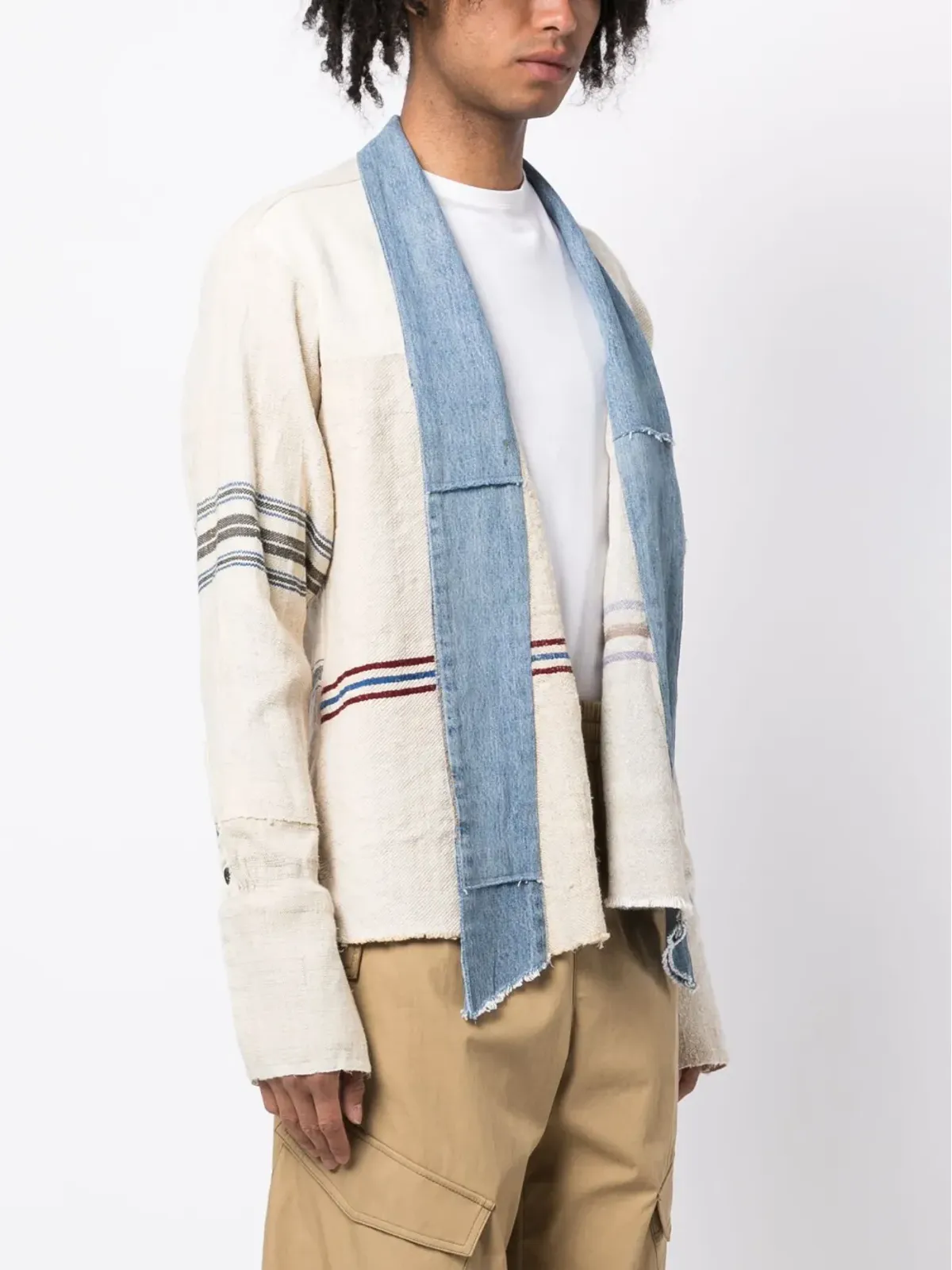 Greg Lauren + ストライプ柄パネルドジャケット - 画像3