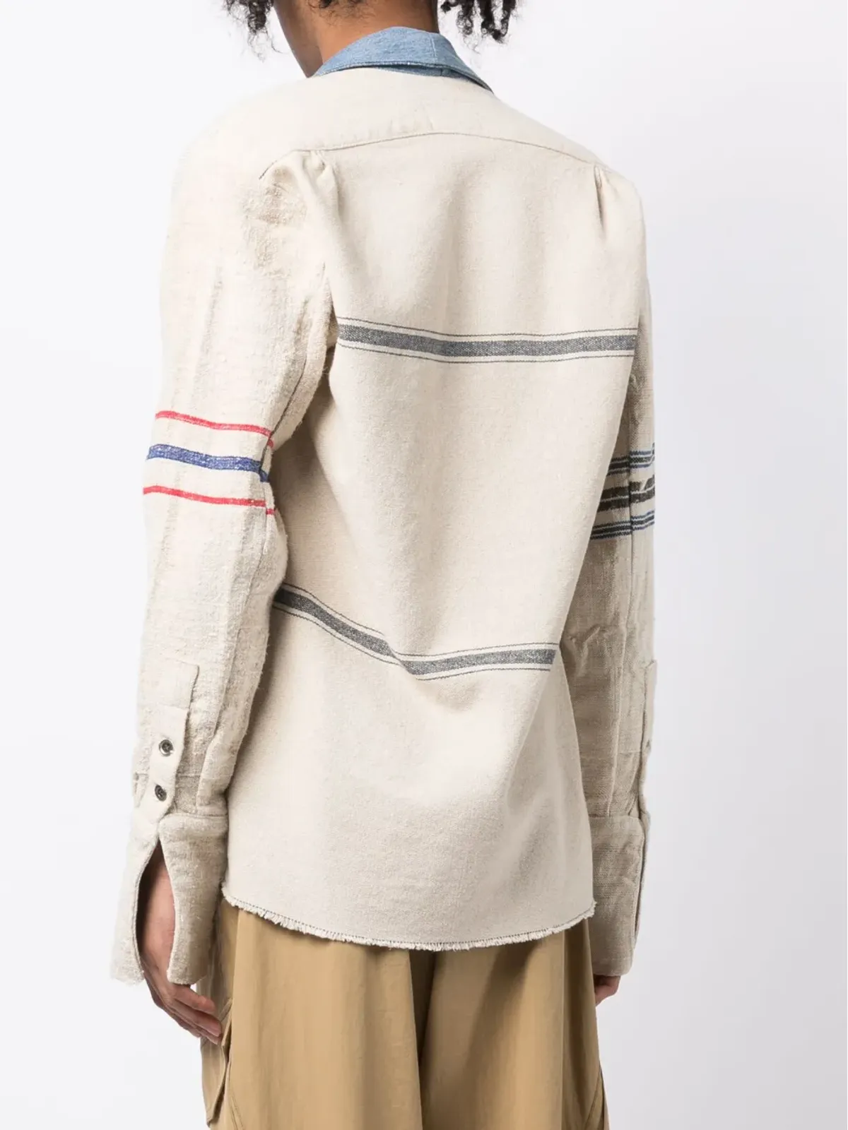 Greg Lauren + ストライプ柄パネルドジャケット - 画像4