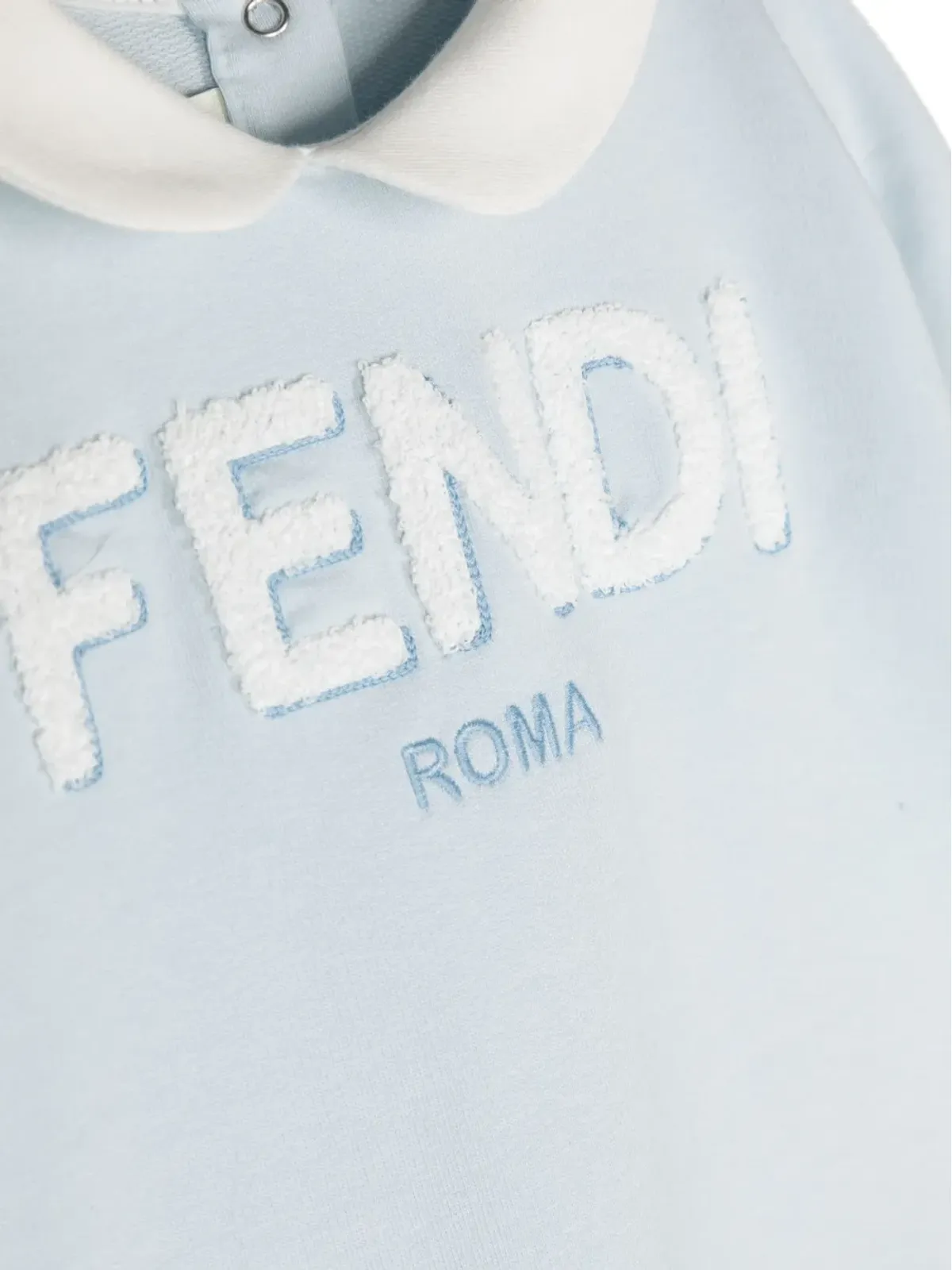 Fendi Kids ロゴ刺繍入りコットンベビーロンパースセット - 画像2