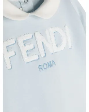 Fendi Kids ロゴ刺繍入りコットンベビーロンパースセット - サムネイル2