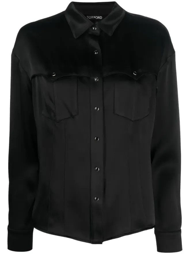 TOM FORD TOM FORD ウェスタンスタイルサテンシャツの商品画像