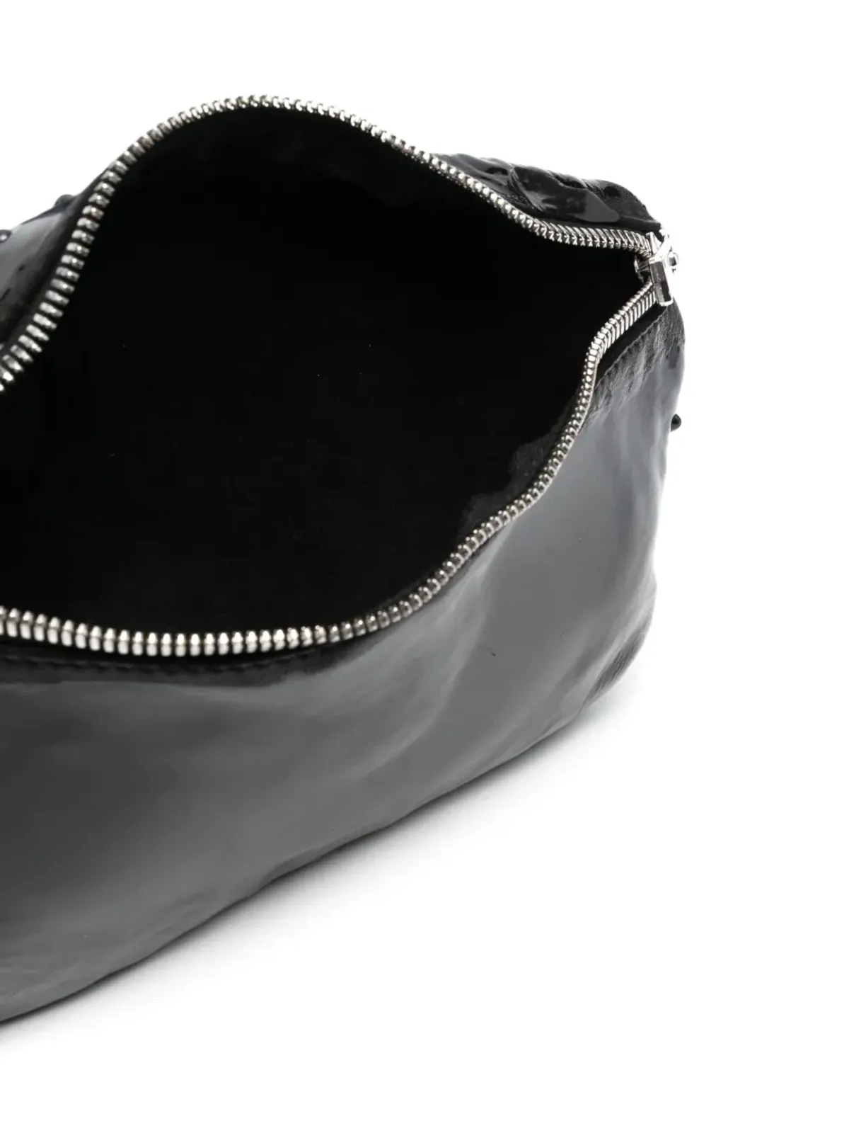 Guidi ジップアップパテントレザー ベルトバッグ - 画像5