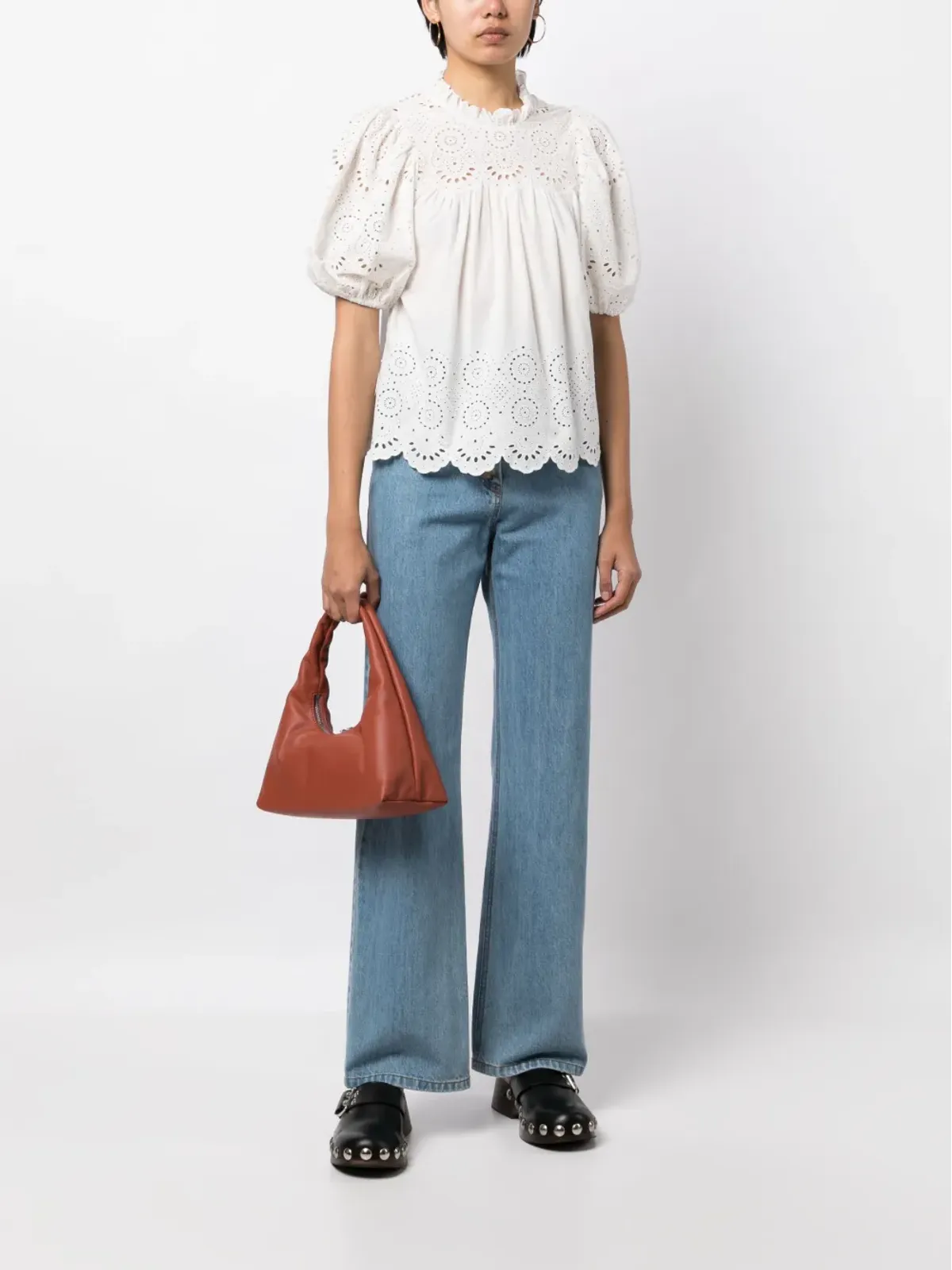 Ulla Johnson パフスリーブコットンブラウス - White - 画像2
