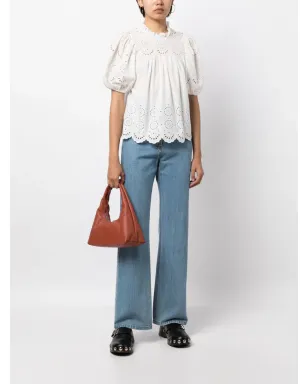 Ulla Johnson パフスリーブコットンブラウス - White - サムネイル2