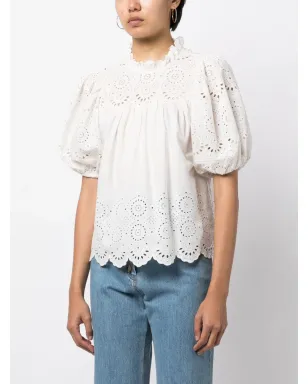 Ulla Johnson パフスリーブコットンブラウス - White - サムネイル3
