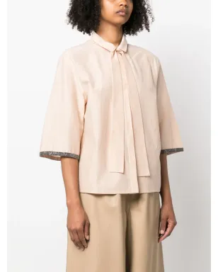 Fabiana Filippi コントラストトリムショートスリーブシャツ - Pink - サムネイル3
