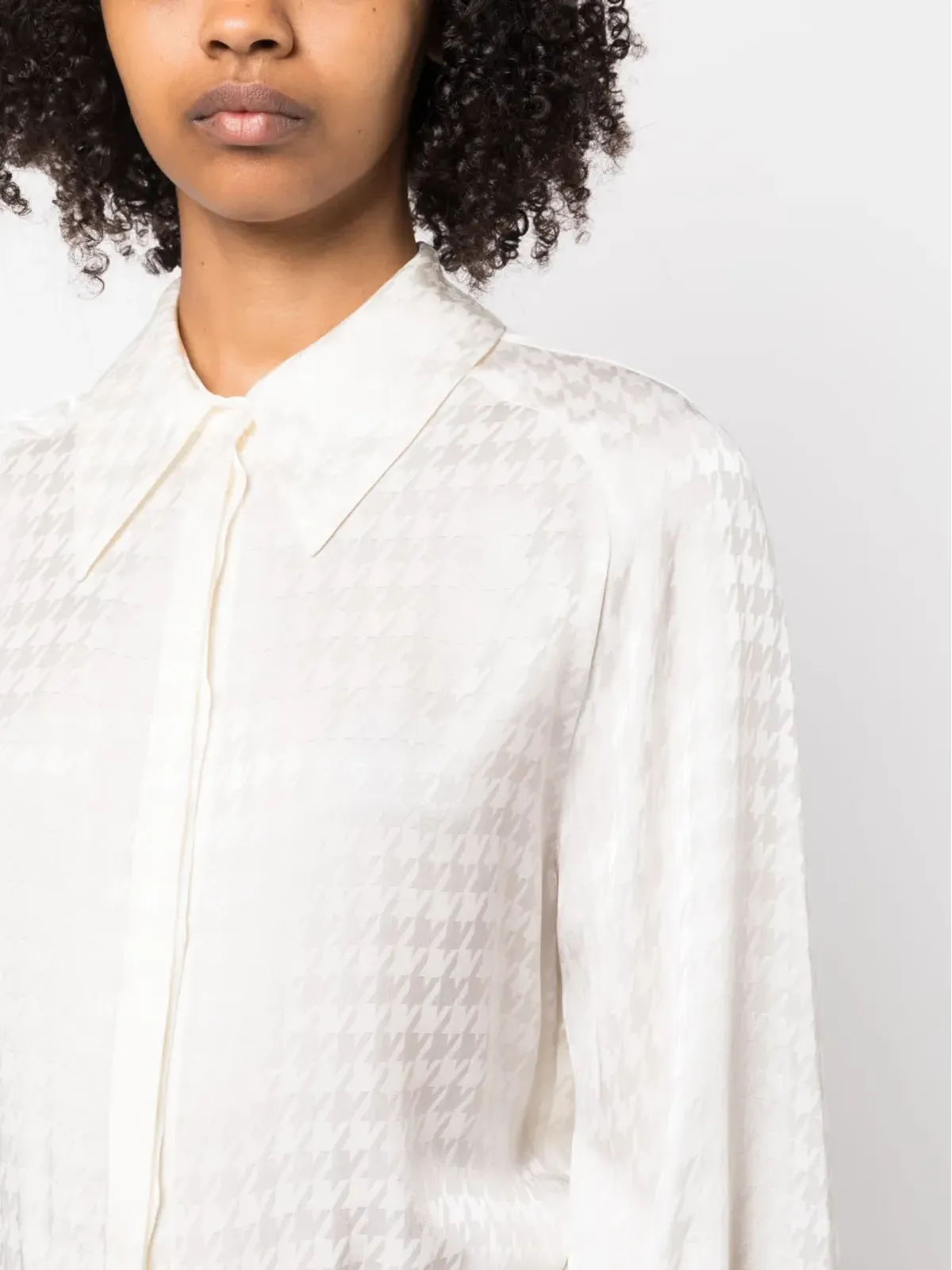 Fabiana Filippi 千鳥格子柄長袖シャツ - Neutrals - 画像5
