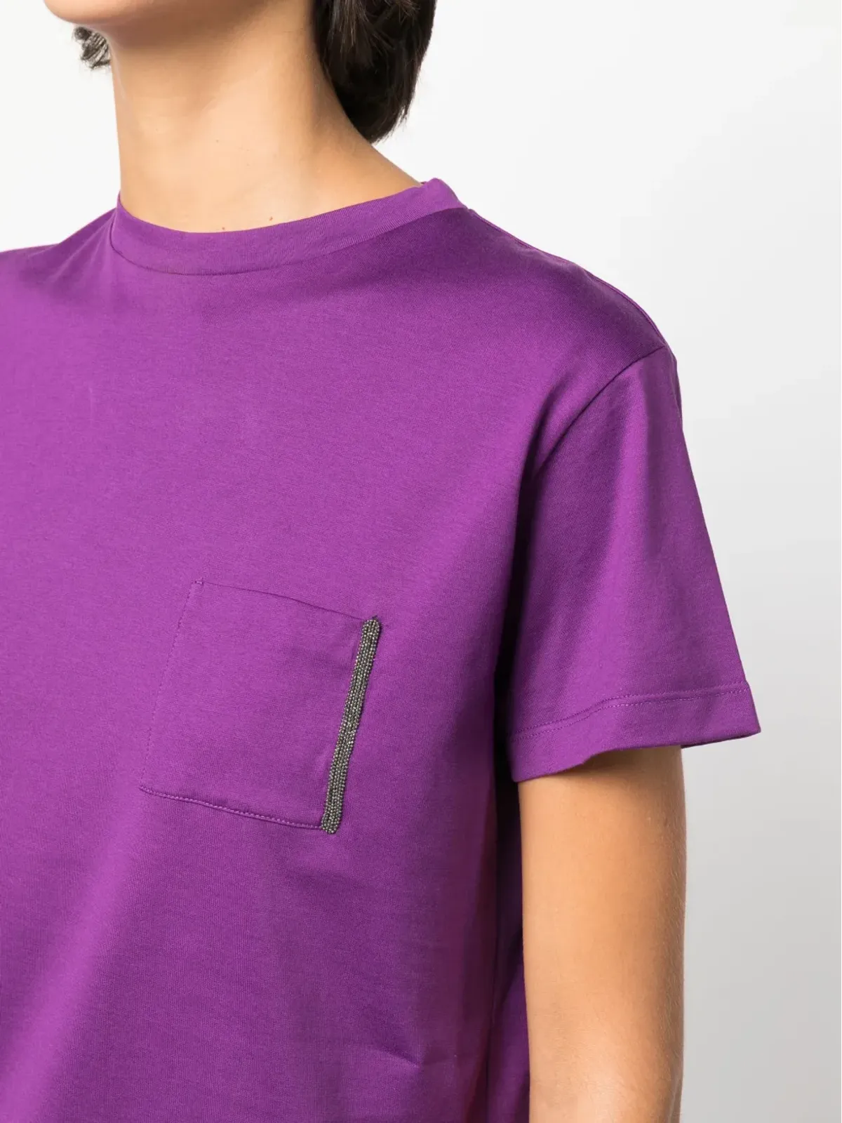Fabiana Filippi チェーンディテール付きコットンTシャツ - 画像5
