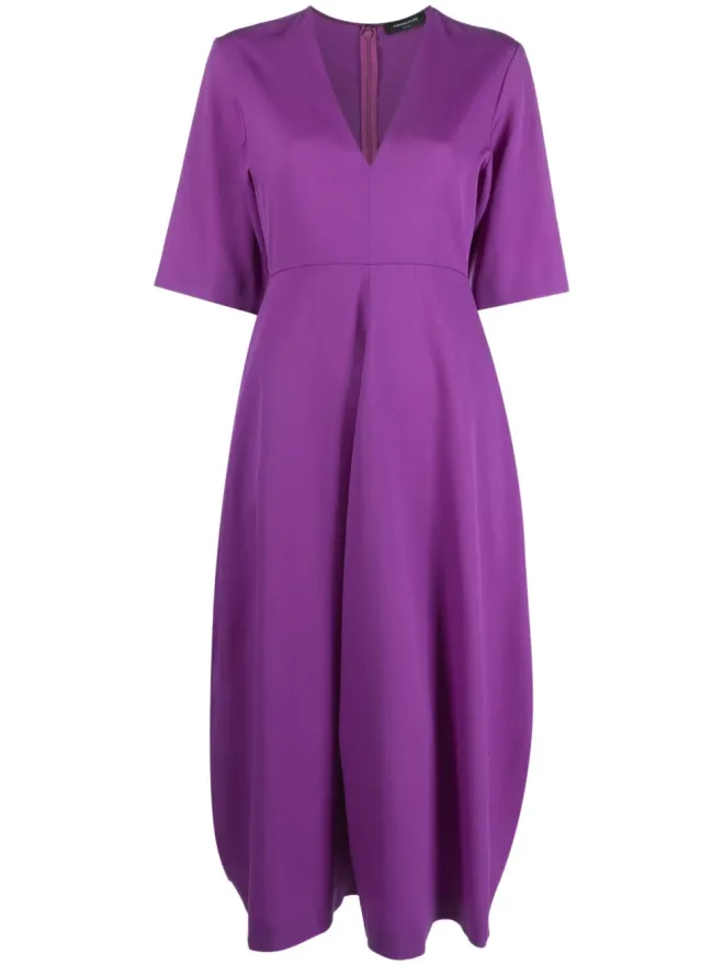 Fabiana Filippi Fabiana Filippi Vネック ミディドレス（パープル）の商品画像