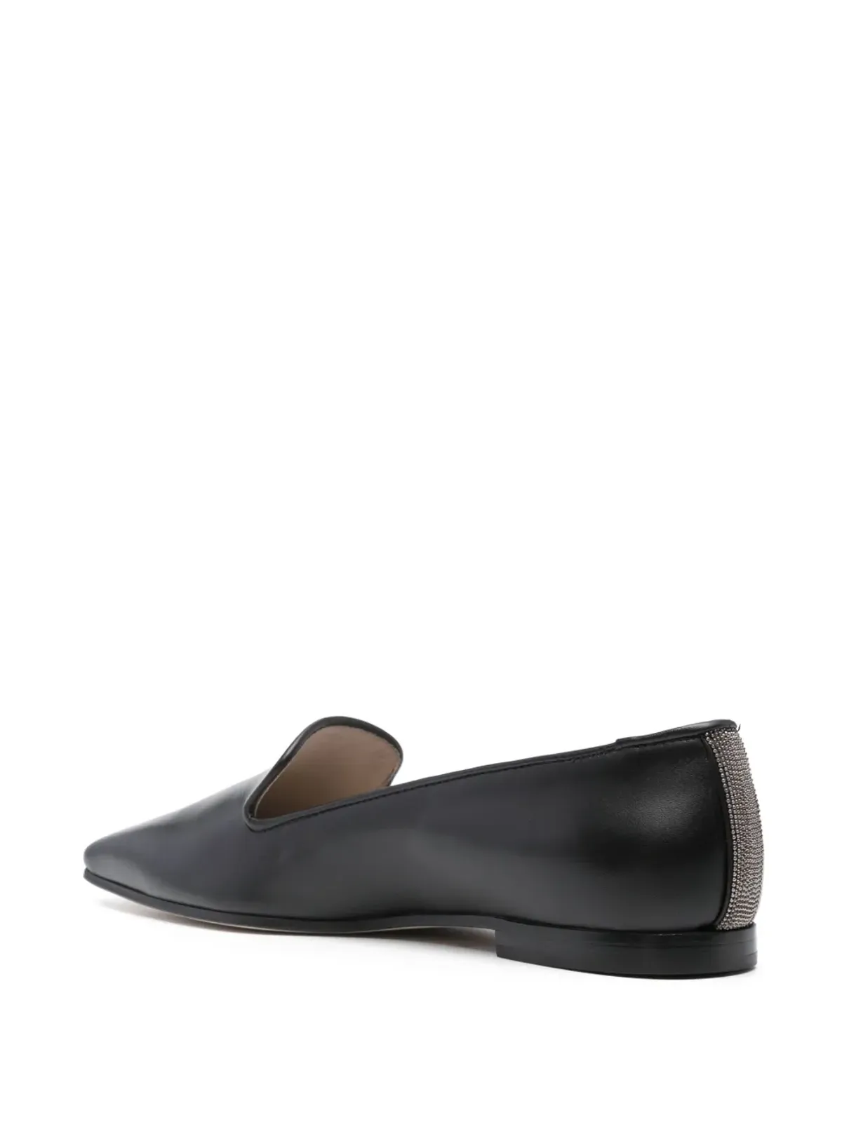 Fabiana Filippi rhinestone-embellished leather loafers - Black - 画像3