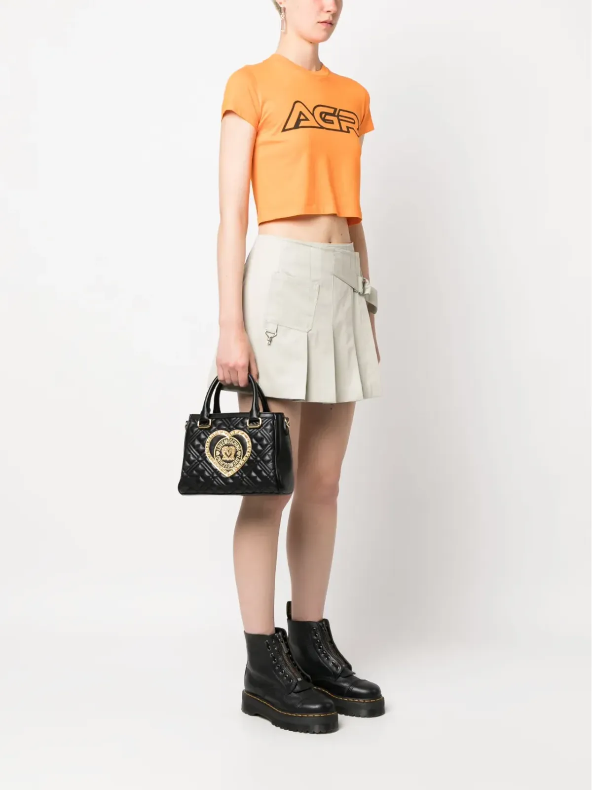 Love Moschino ハートパッチキルティング トートバッグ - 画像2