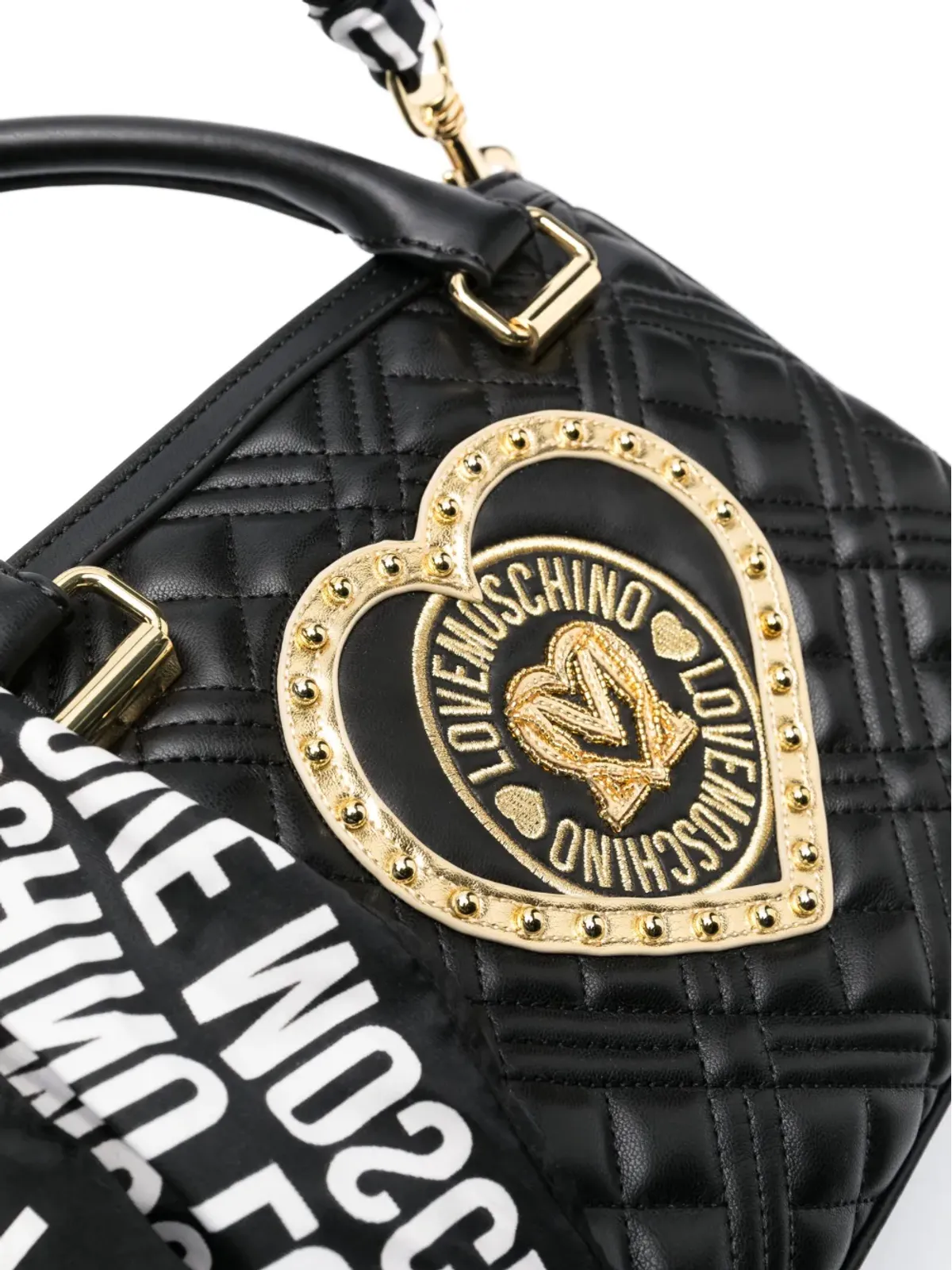 Love Moschino ハートパッチキルティング トートバッグ - 画像4