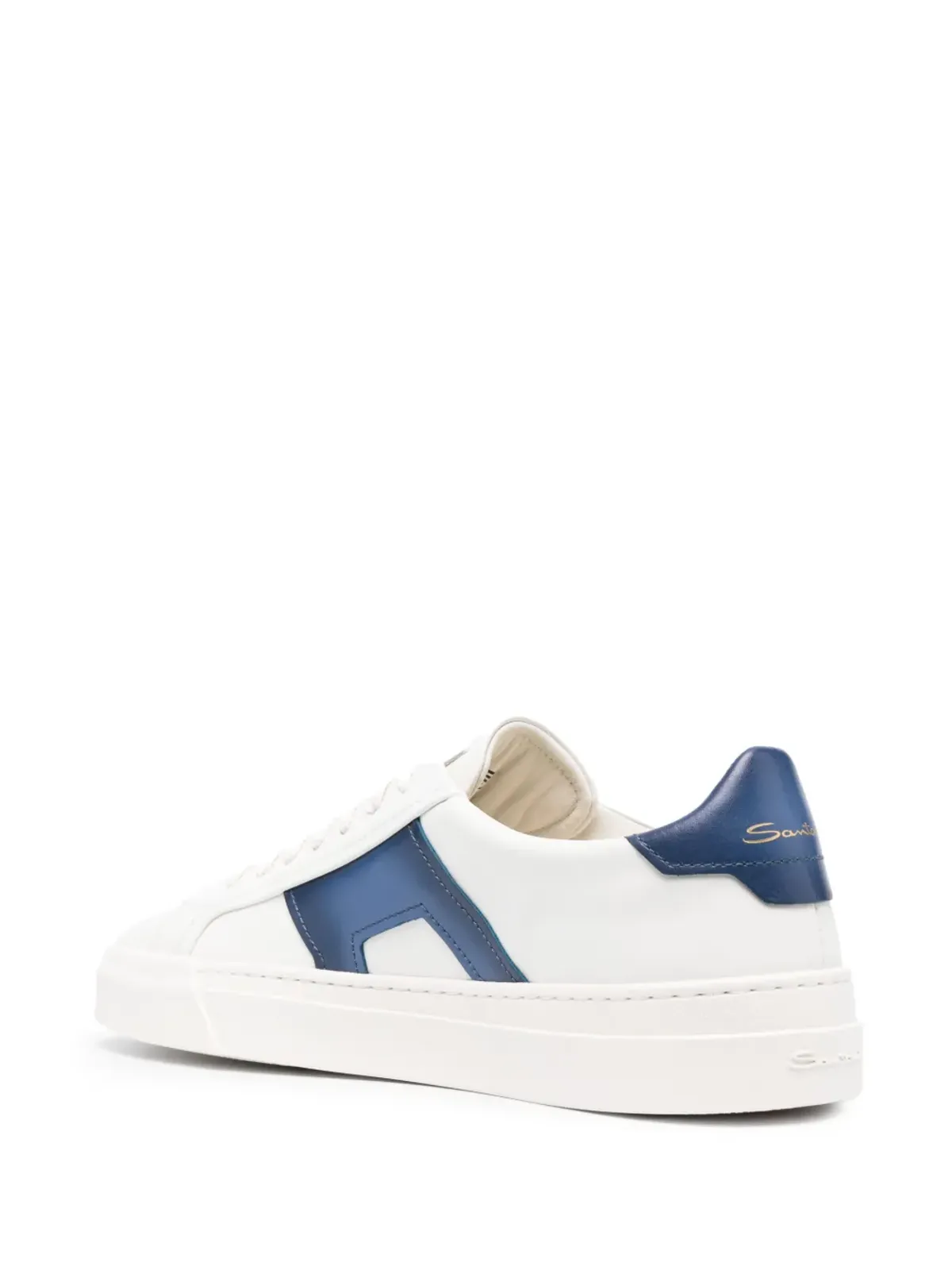Santoni ダブルバックル ロー・トップ レザースニーカー - 画像3