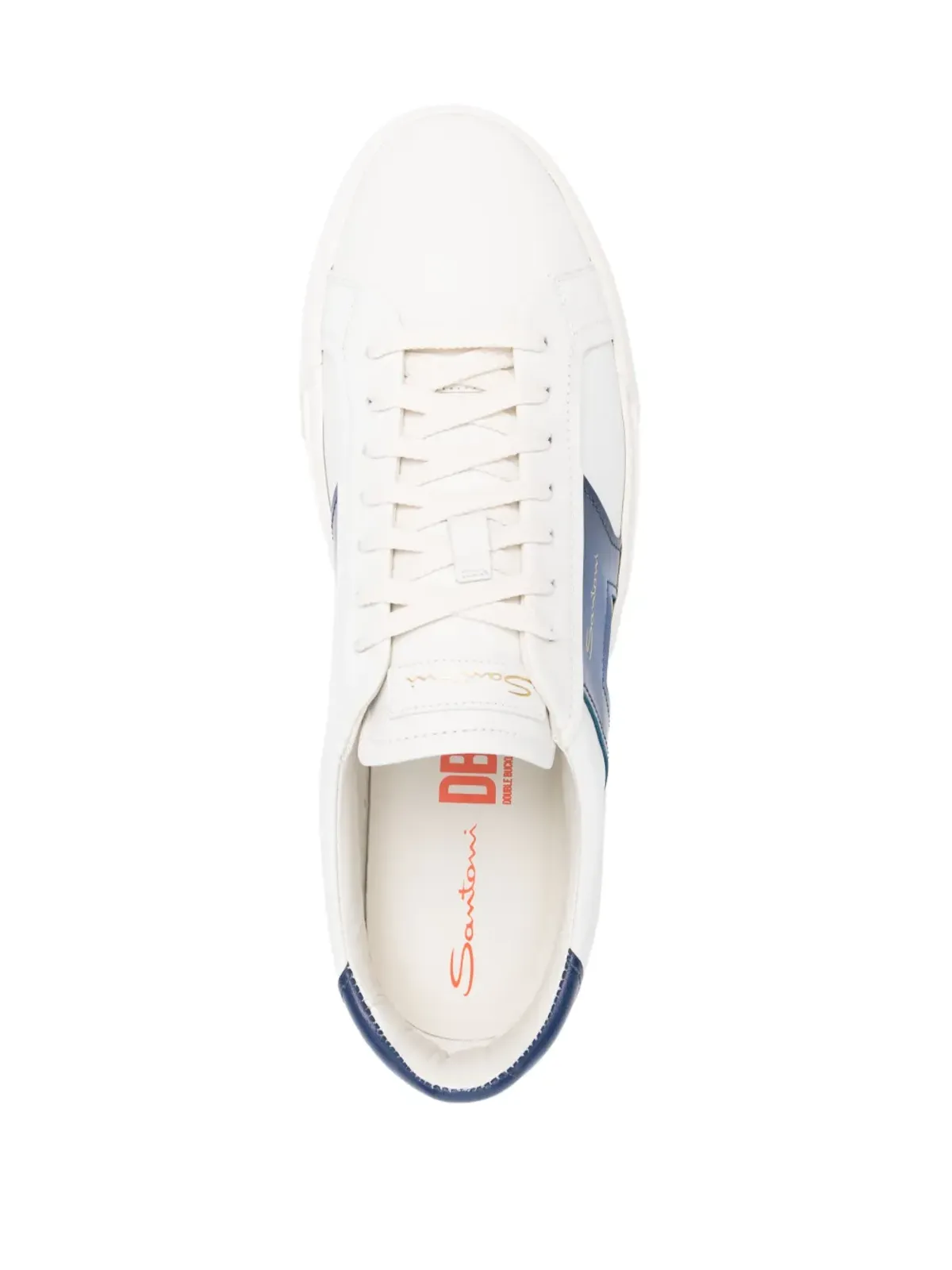 Santoni ダブルバックル ロー・トップ レザースニーカー - 画像4