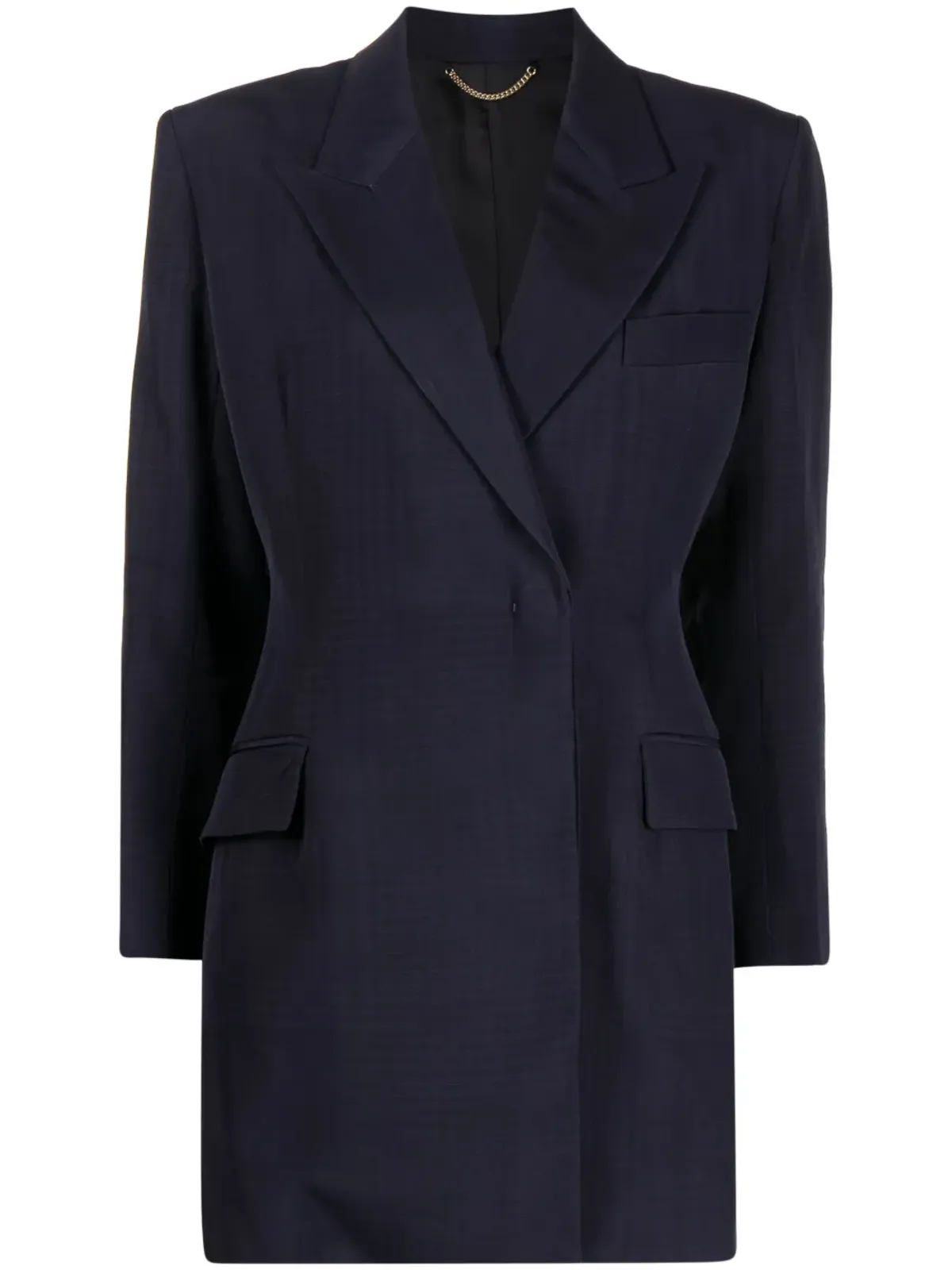 Victoria Beckham クロップド長袖シャツ - ブルー - 画像1