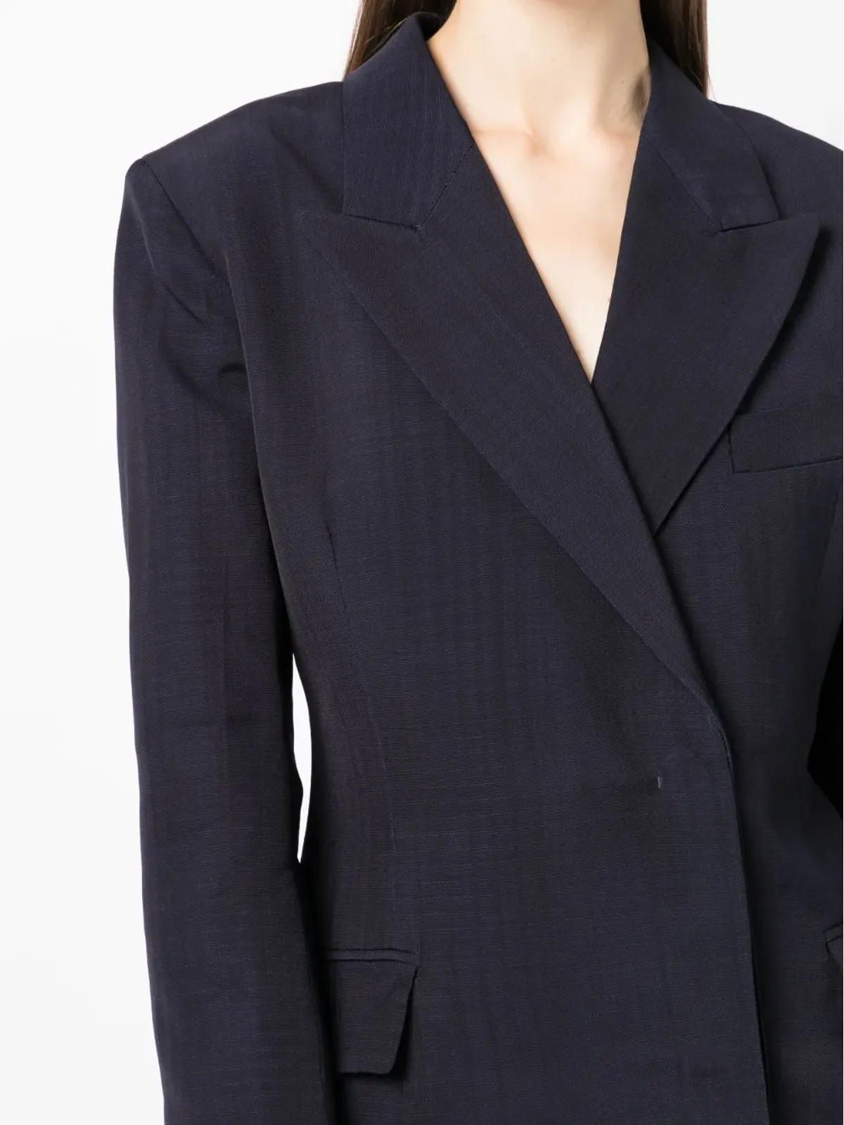 Victoria Beckham クロップド長袖シャツ - ブルー - 画像5