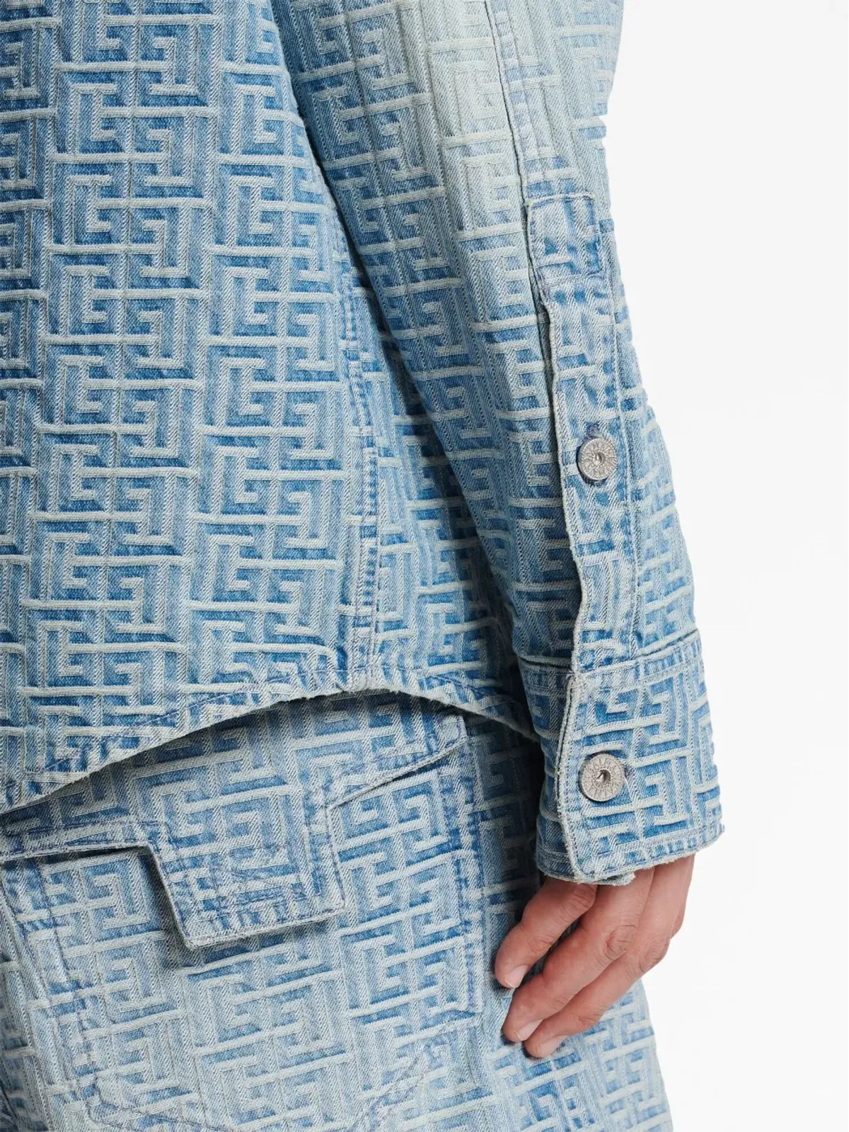 Balmain モノグラムジャカード コットンシャツ - 画像5