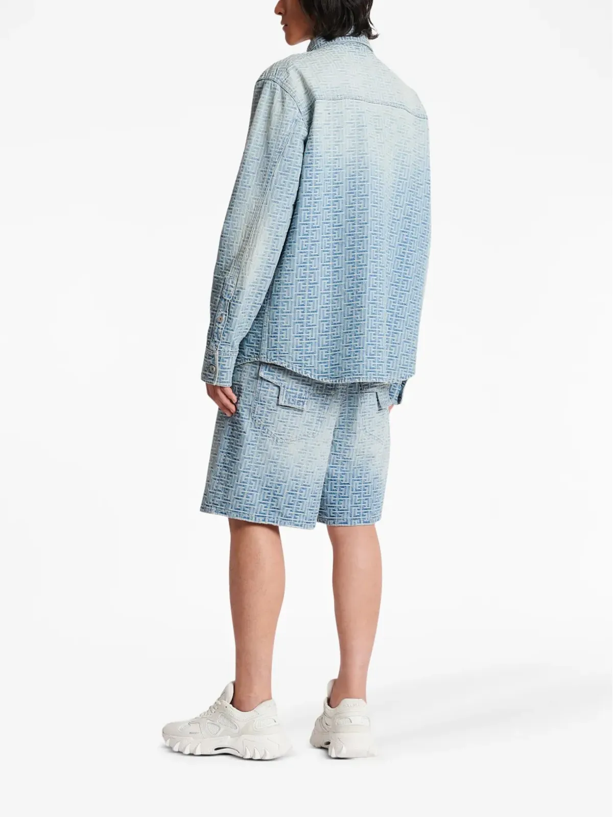 Balmain モノグラムジャカード コットンシャツ - 画像3