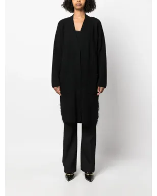 Fabiana Filippi ブークレディテール入り 編みニット・カーデコート ブラック - サムネイル2