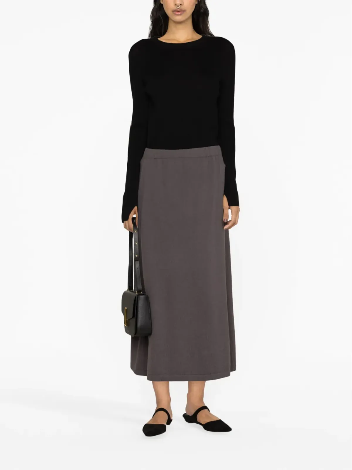 Fabiana Filippi ribbed-knit midi skirt - Grey - 画像2