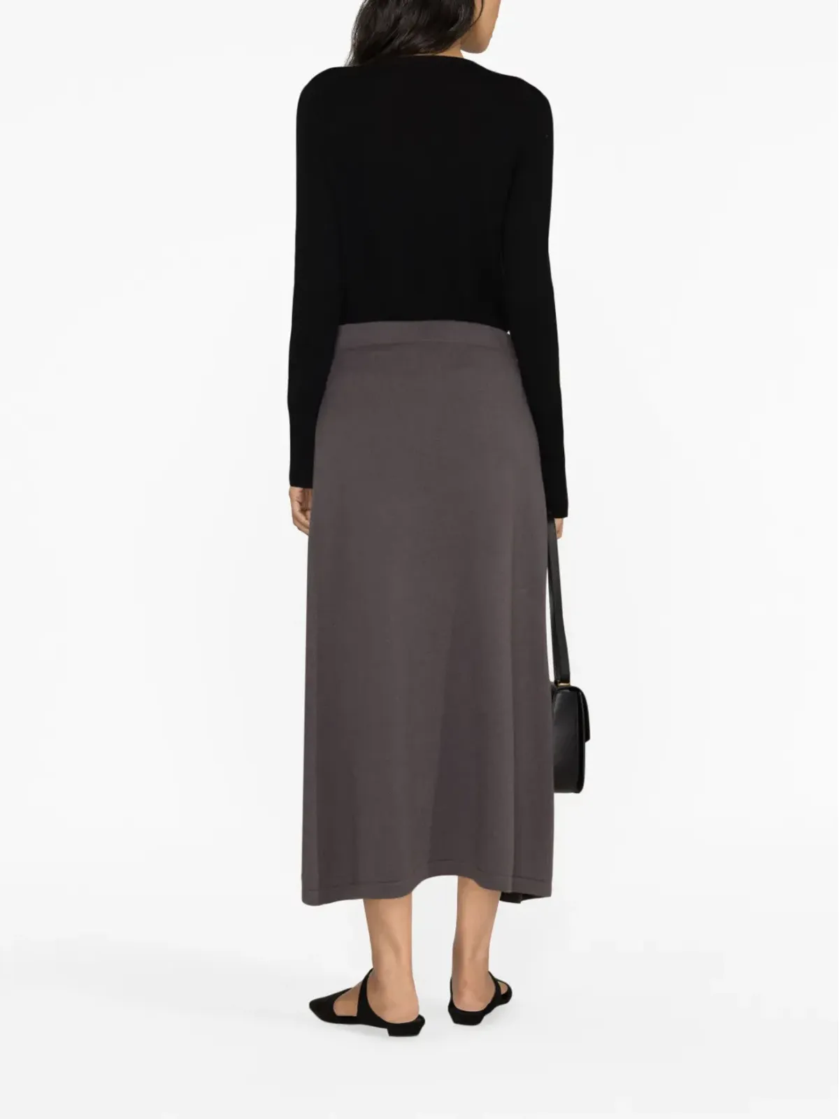 Fabiana Filippi ribbed-knit midi skirt - Grey - 画像4